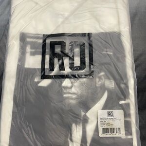 RO White Graphic Tee - Men's Short Sleeve Shirt “Malcom X Portrait”